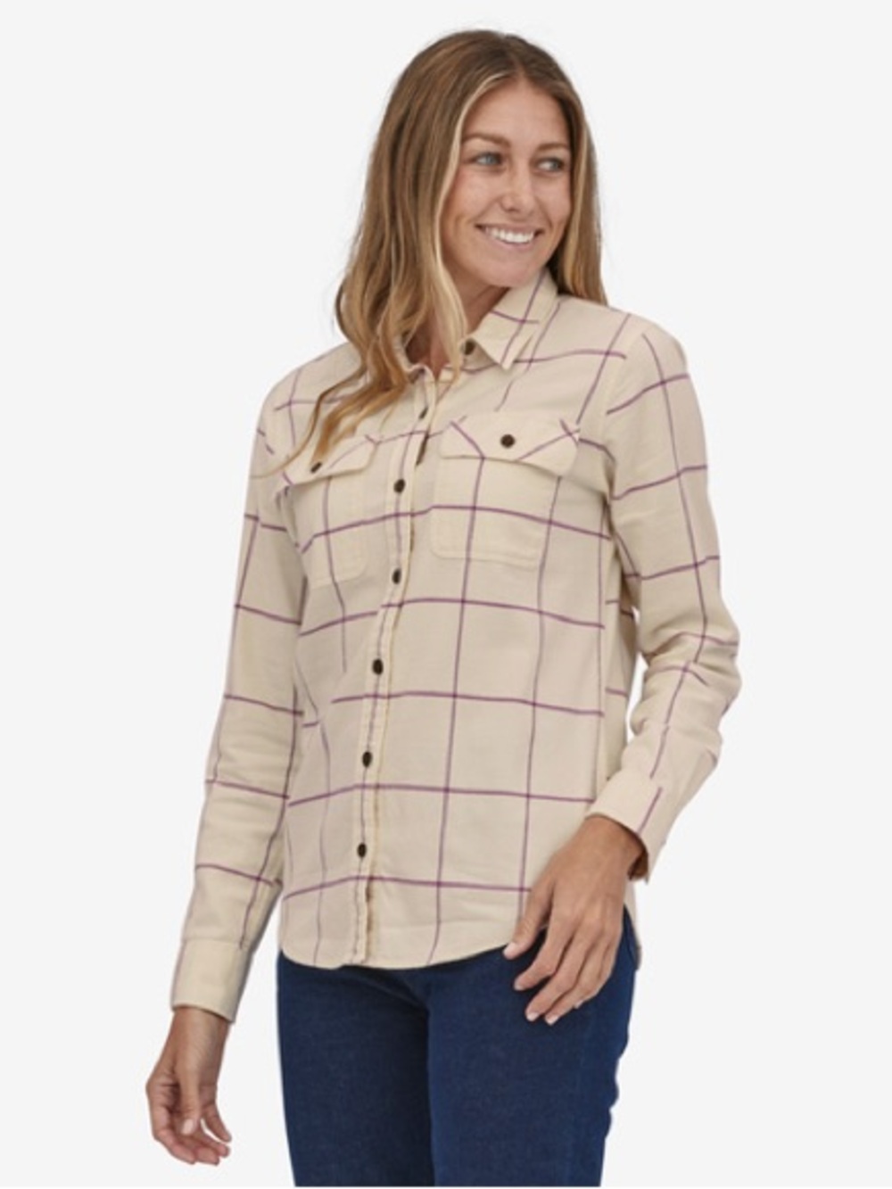 Patagonia Organic Cotton Fjord Flannel Shirt Plaid Button Front Outdoor - Medium